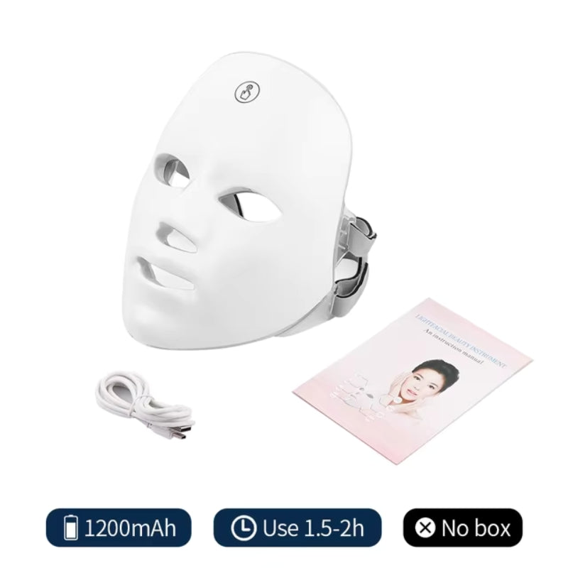 LED Light Therapy Face Mask 7-in-1 | 90 No-Heat LED Panels, Rechargeable | Reduces Wrinkles & Supports Clearer Skin