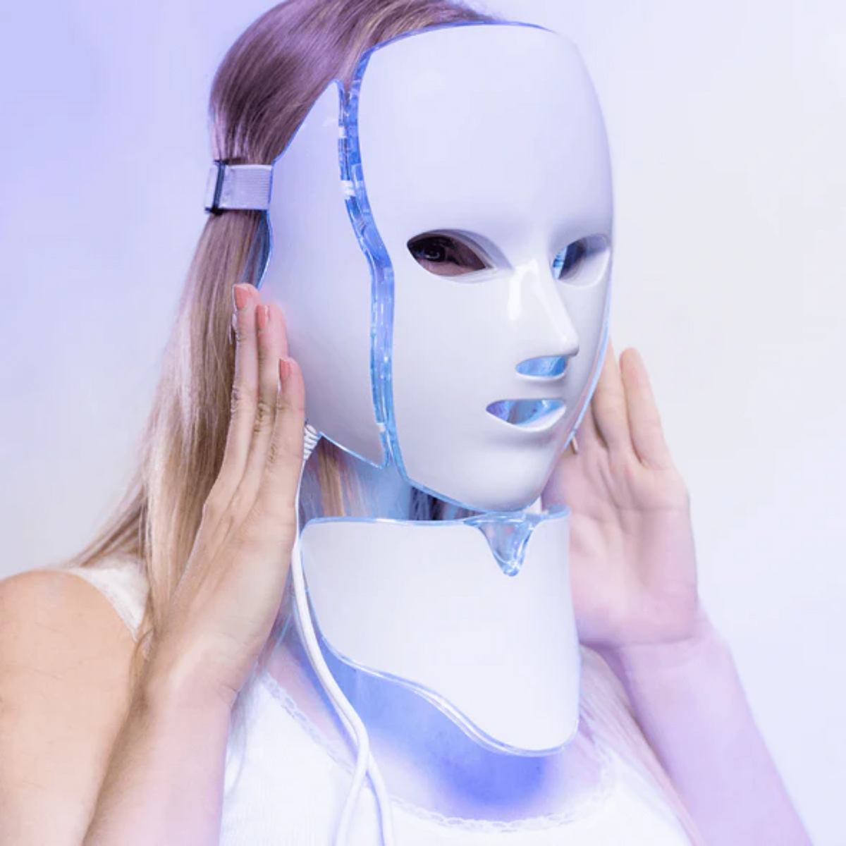 LED Light Therapy Mask with Neck Piece | 7 Colour Light Modes, Adjustable Intensity | Supports Clearer, Firmer-Looking Skin