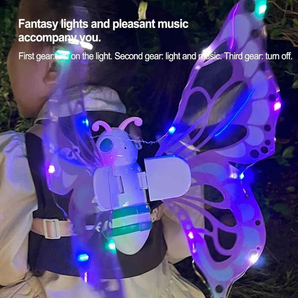 LED Light Up Fairy Wings Costume Accessory | Moving Wing Mechanism with Glow Effect | ABS Build for Dress-Up Play