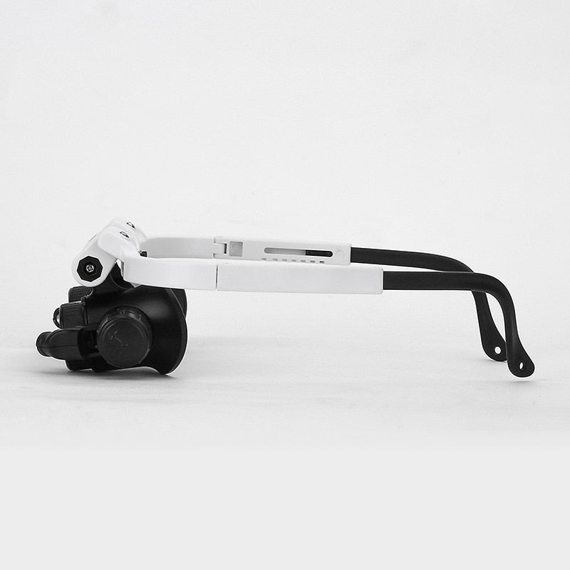 LED Magnifying Glasses Head-Mounted | Adjustable 8x 15x 23x Lenses with Built-In LED Light | Hands-Free Precision Tool