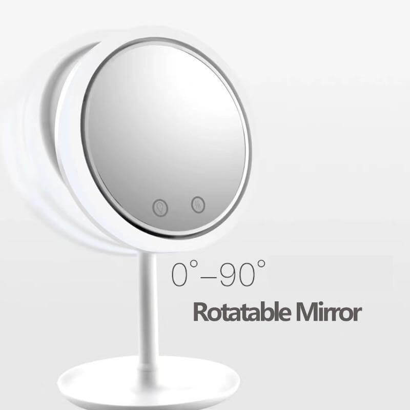 LED Mirror USB Powered Adjustable Tilt 5X Magnifying with Cooling Fan