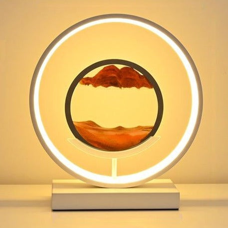 LED Sand Art Lamp with Aluminium Frame | Dimmable Light Ring & Remote Control | Moving Sand Disc for Calming Ambient Décor