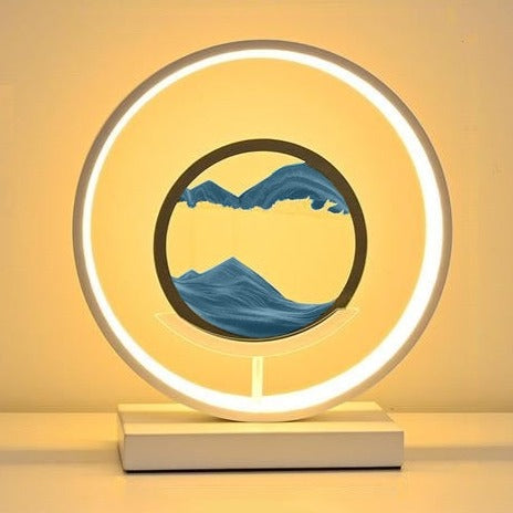 LED Sand Art Lamp with Aluminium Frame | Dimmable Light Ring & Remote Control | Moving Sand Disc for Calming Ambient Décor