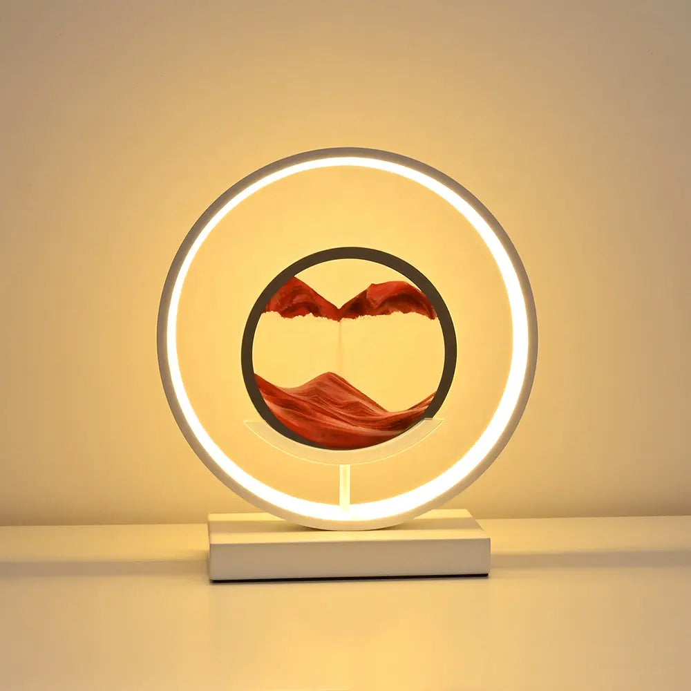LED Sand Art Lamp with Aluminium Frame | Dimmable Light Ring & Remote Control | Moving Sand Disc for Calming Ambient Décor