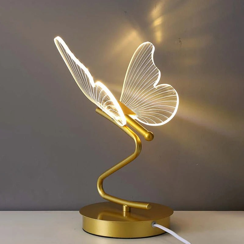 LED Table Lamp Butterfly Design Rechargeable with Adjustable Brightness
