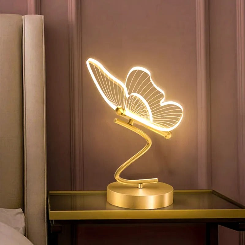 LED Table Lamp Butterfly Design Rechargeable with Adjustable Brightness