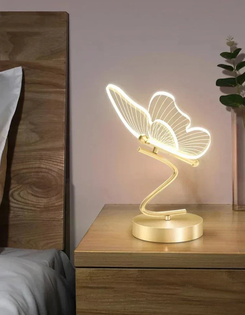 LED Table Lamp Butterfly Design Rechargeable with Adjustable Brightness