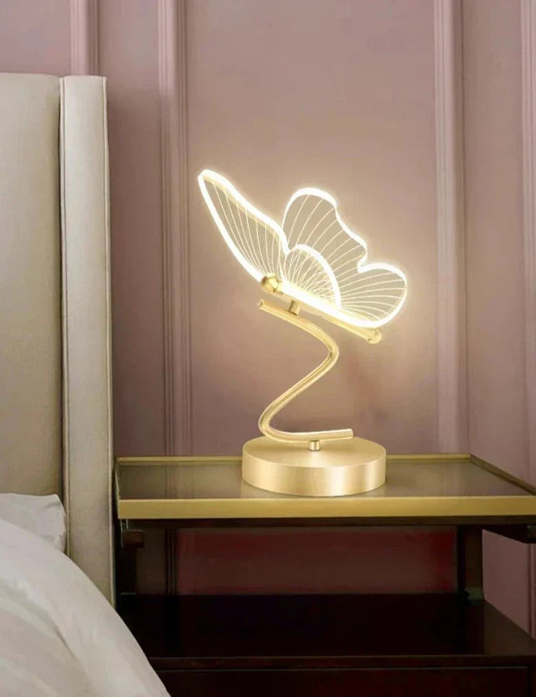 LED Table Lamp Butterfly Design Rechargeable with Adjustable Brightness