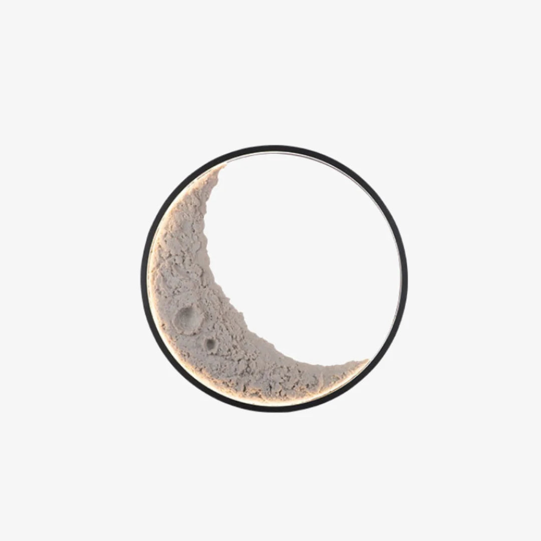 LED Wall Lamp 3D Crescent Moon Modern with Three-Color Changing Light