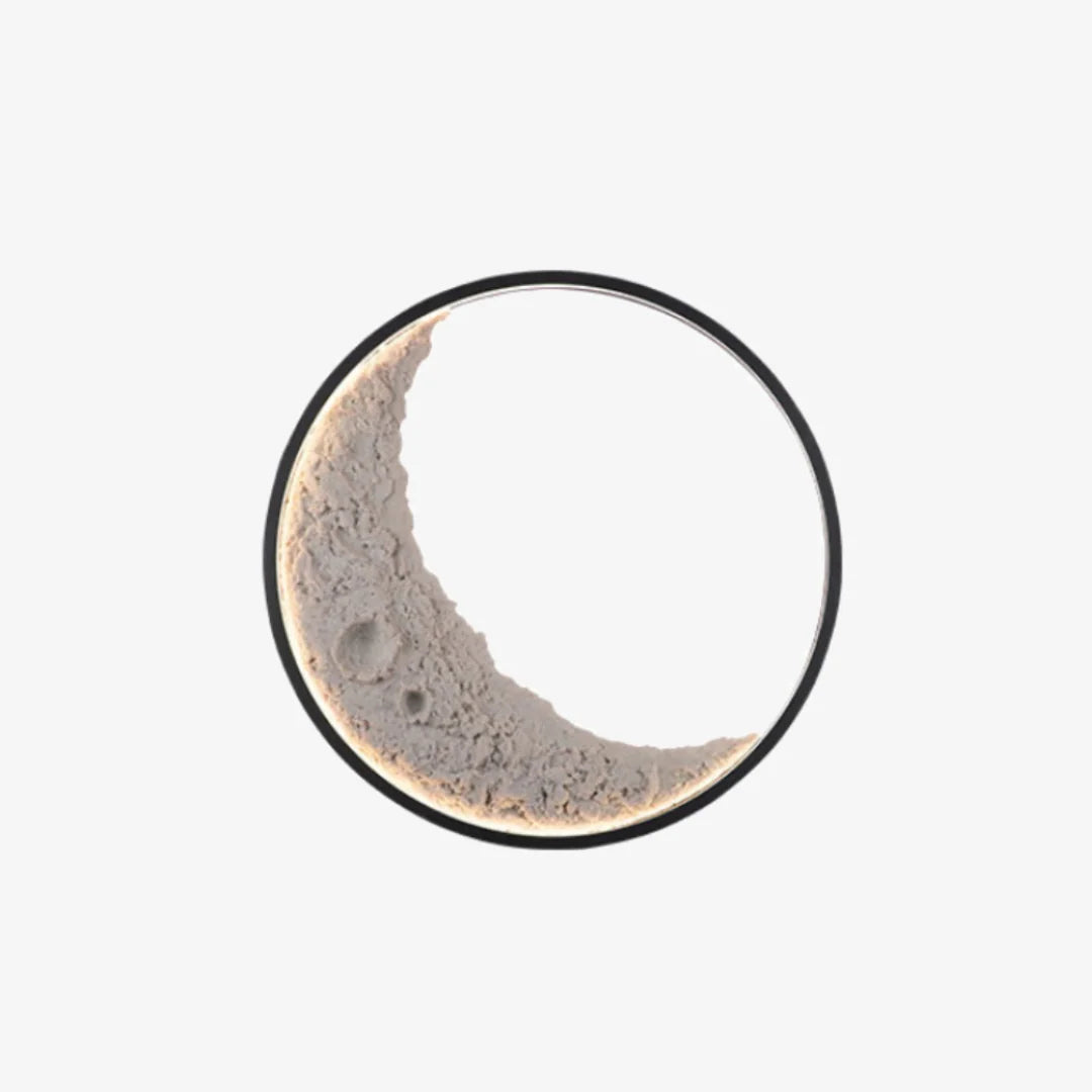 LED Wall Lamp 3D Crescent Moon Modern with Three-Color Changing Light