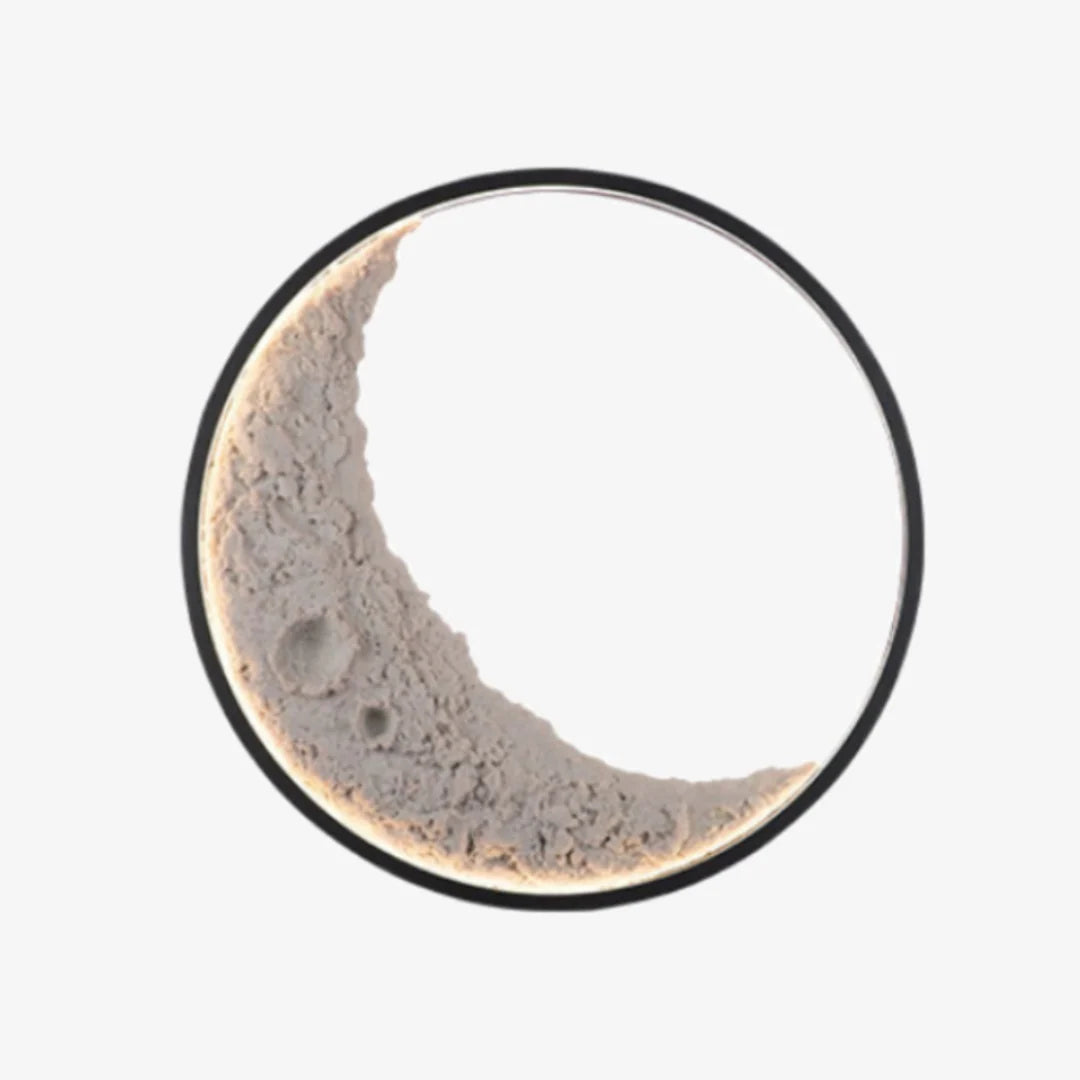 LED Wall Lamp 3D Crescent Moon Modern with Three-Color Changing Light