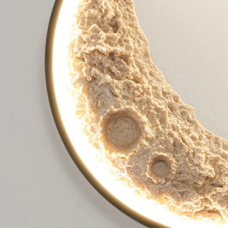 LED Wall Lamp 3D Crescent Moon Modern with Three-Color Changing Light