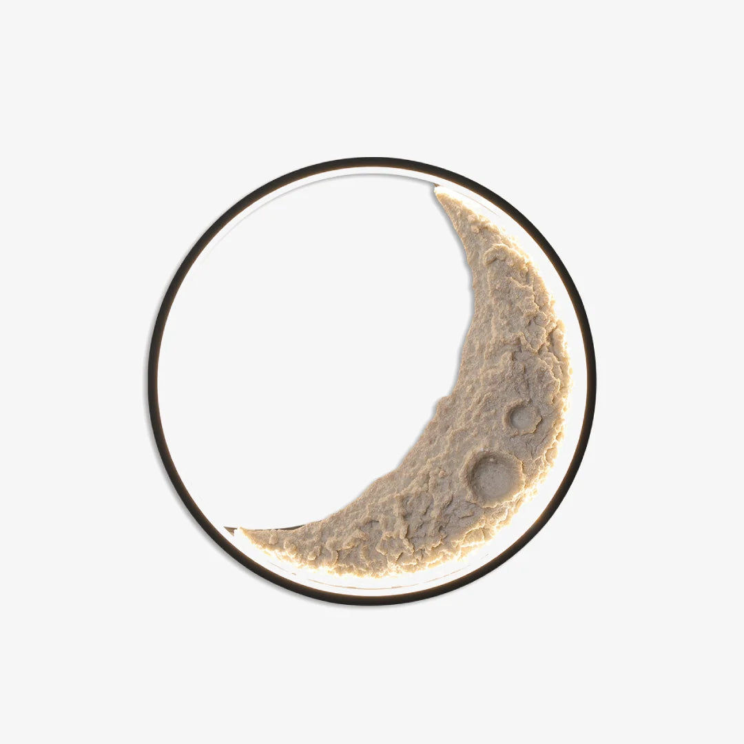 LED Wall Lamp 3D Crescent Moon Modern with Three-Color Changing Light