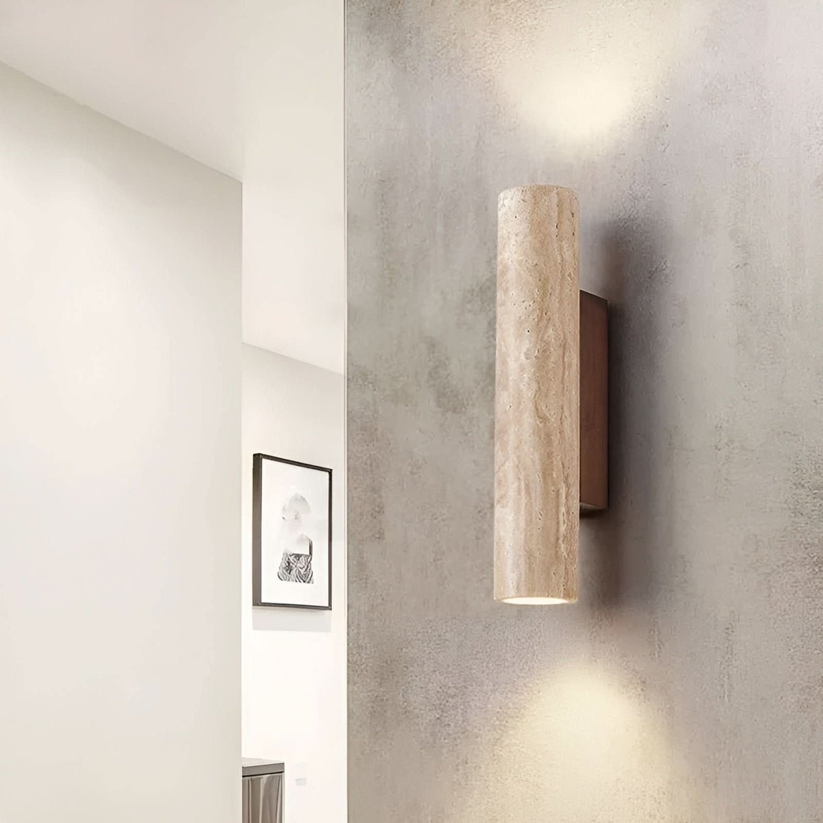 LED Wall Light - Natural Stone Design for Modern Interiors - Up-and-Down Lighting