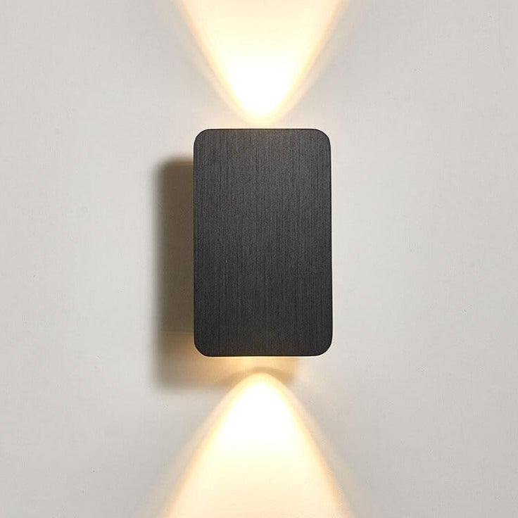 LED Wall Sconce Rectangular Aluminium & Glass, Small 15cm or Large 20cm | Nordic Minimalist | Hardwired, 3 Light Colours