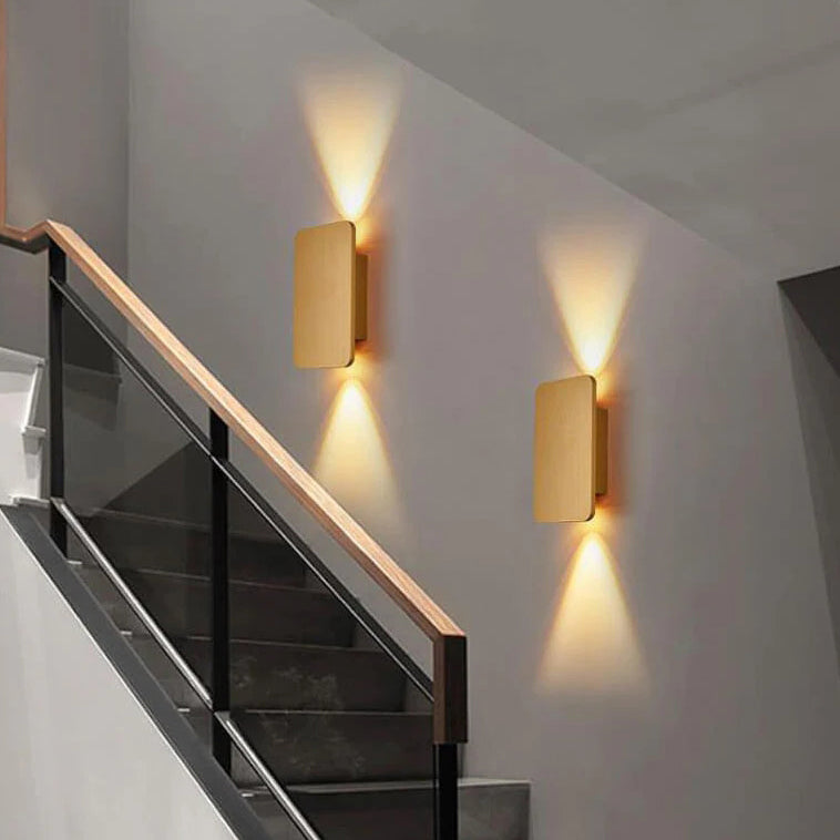 LED Wall Sconce Rectangular Aluminium & Glass, Small 15cm or Large 20cm | Nordic Minimalist | Hardwired, 3 Light Colours