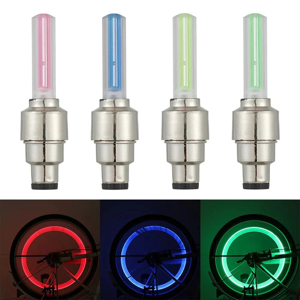 LED Wheel Valve Cap Lights, Set of 2 | Motion-Activated, No Wiring Needed | Fits Car, Bike & Motorcycle, 4 Colours