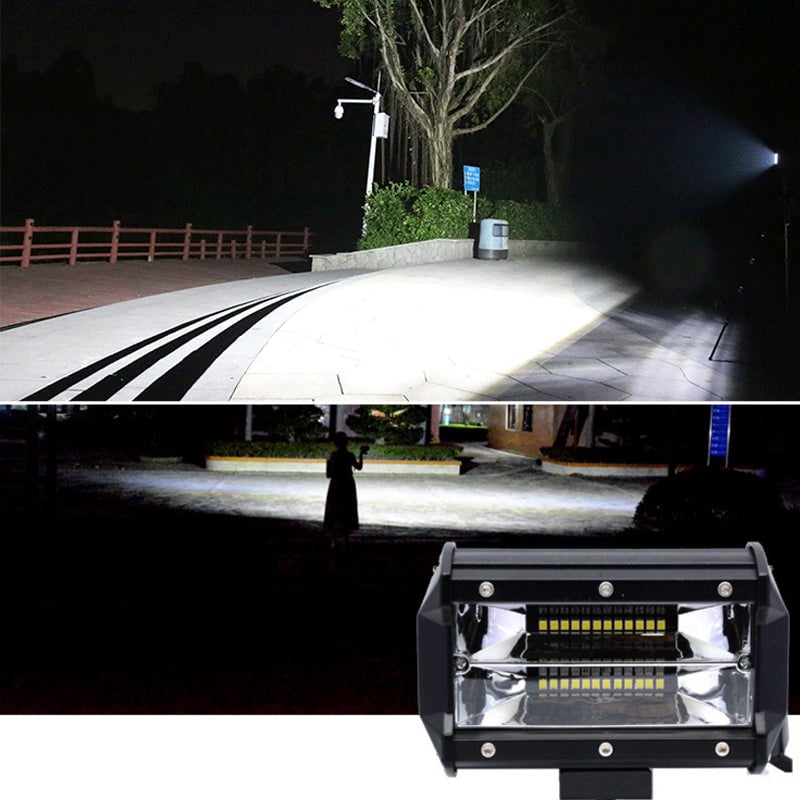 LED Work Light Pods 72 W Waterproof Spotlight with Adjustable Bracket