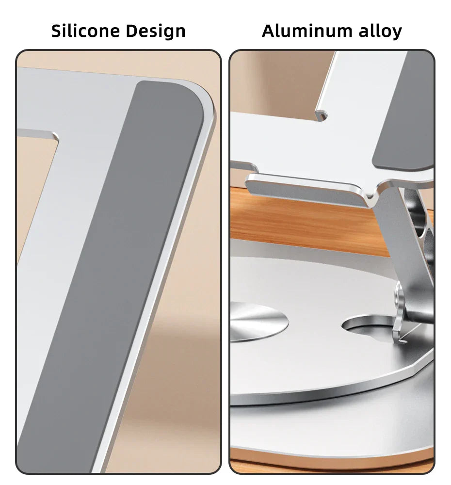 Laptop Holder Stand Rotating Aluminium Adjustable with Height Adjustment