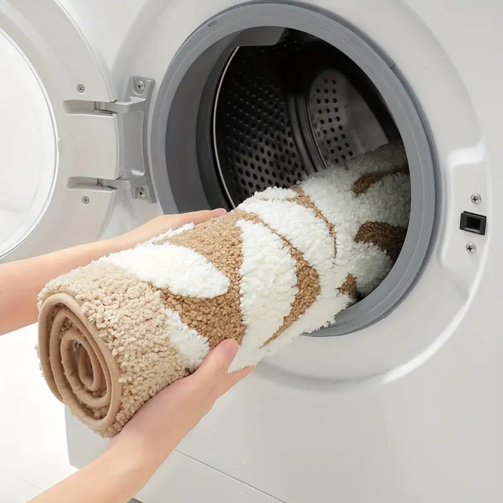 Leaf Pattern Bath Mat - Ultra-Soft Non-Slip Microfiber