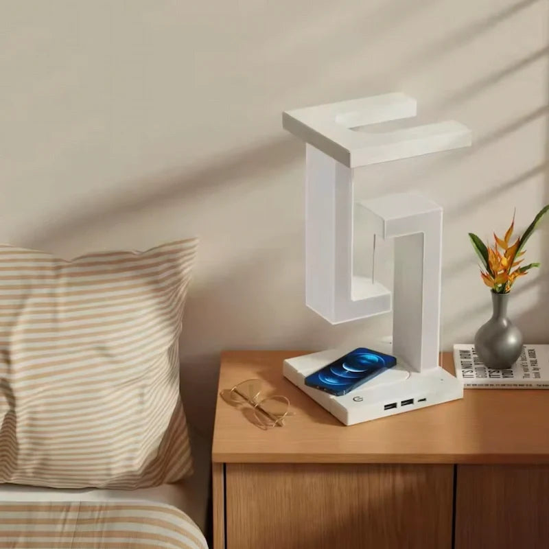 Levitating Lamp Wireless Charger | Zone Lighting LED, 350 Lumen | Wired & Wireless Charging, Touch Control, USB Powered
