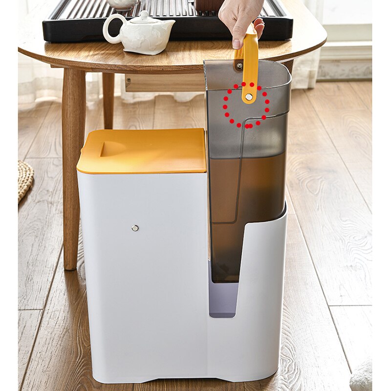 Lidded Storage Bin 2-in-1 Dry Wet Waste Household ABS with Removable Bucket