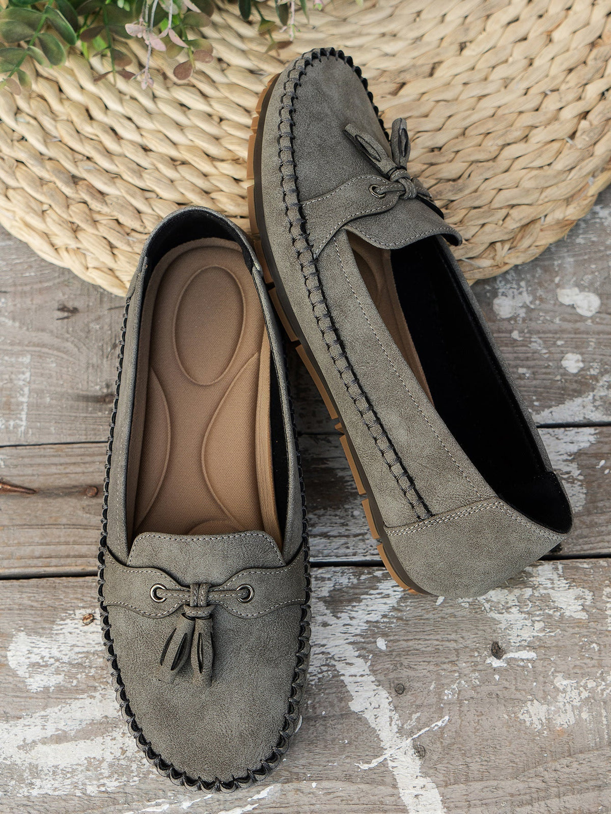 Loafers - Vegan Leather - Bow Accent - Slip-On