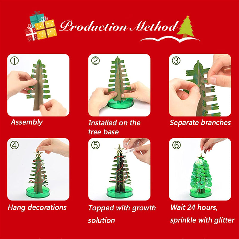 Magic Growing Christmas Tree Novelty Kit | Grows Paper Foliage in 24 Hours | Fun Christmas Activity for Kids and Adults