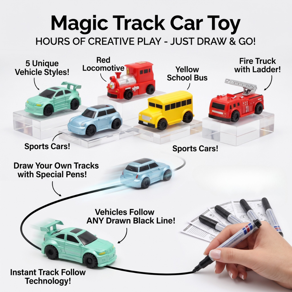 Magic Track Car Toy | Line Following Train With A Marker Pen