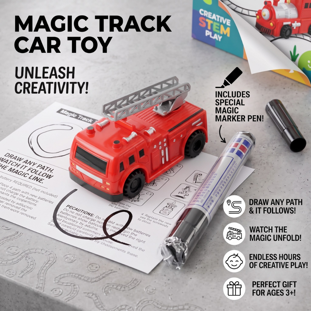 Magic Track Car Toy | Line Following Train With A Marker Pen