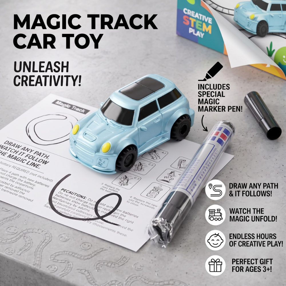 Magic Track Car Toy | Line Following Train With A Marker Pen