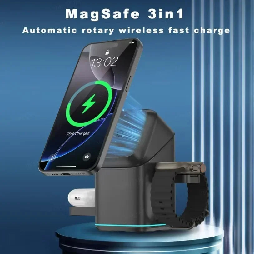 Magnetic Charger Stand | Three Charging Points, Under-Glow
