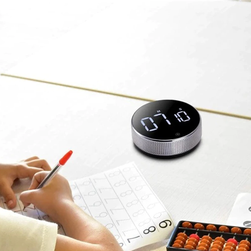 Magnetic Digital Timer LED Clock | 99-Minute Countdown Timer, 3 Volume Settings | Mirrored LED Display, Sticks to Metal