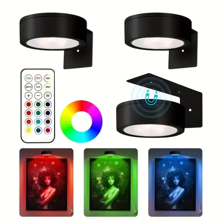 Magnetic LED Picture Light Aluminium Alloy | Tool-Free Installation, 12H Runtime | Stepless Dimming 300 Lumens