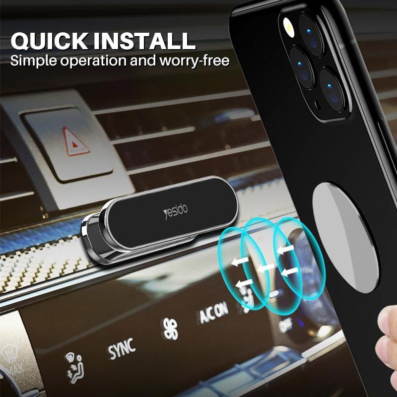 Magnetic Phone Holder 360 Degree Rotating Aluminium with Peel-and-Stick Mount