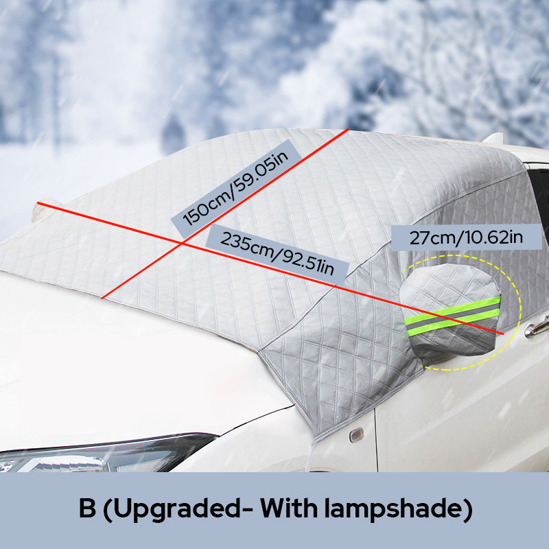 Magnetic Windscreen Cover Aluminium Film & Cotton | 5-Magnet Elastic Fit with Mirror Covers | Snow, Frost & Sun Protection