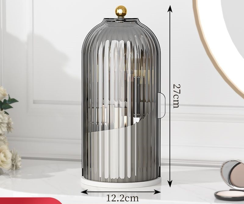 Makeup Organizer | Rotating Brush Holder With Dome Lid