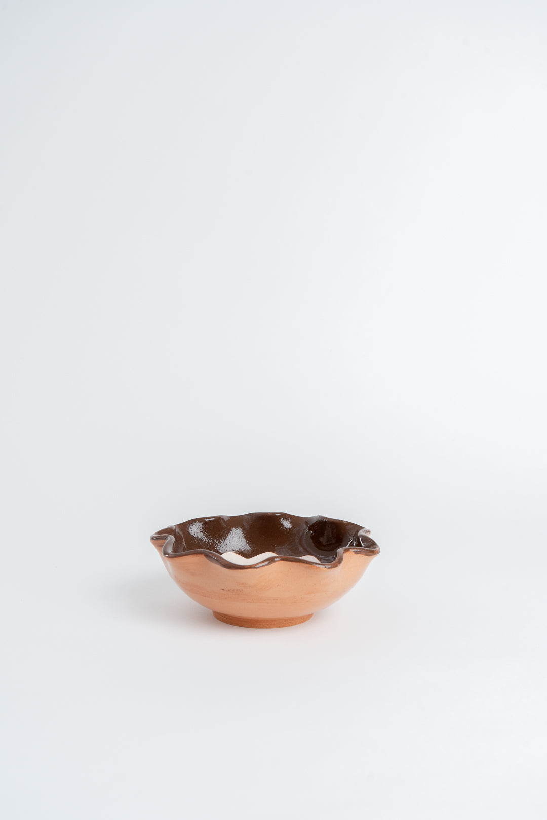 Marbled Ceramic Bowl Handmade | Frill Edge Design, Hand Painted Glaze | Food Safe, Ideal for Snacks, Dips and Gifts