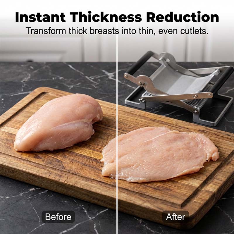 Meat Tenderiser Tool Rust-Resistant Metal | Scissor-Leverage Design with Non-Slip Grips | Tenderises Tough Cuts for Juicy Results