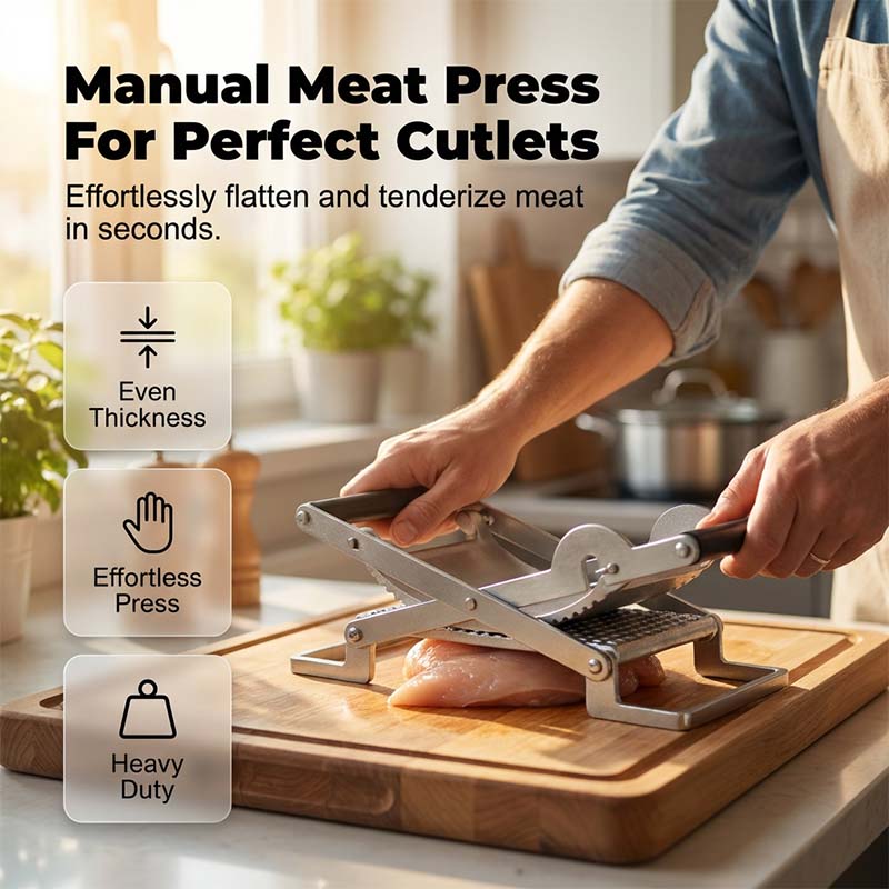 Meat Tenderiser Tool Rust-Resistant Metal | Scissor-Leverage Design with Non-Slip Grips | Tenderises Tough Cuts for Juicy Results