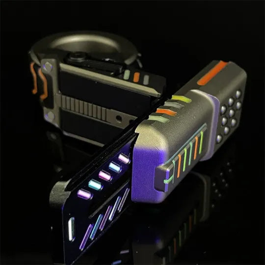 Mechanical Fidget Toy | Push Slider, Ratchet Ring & Loading Action | Pocket-Sized Stress Relief & Focus Hand Toy