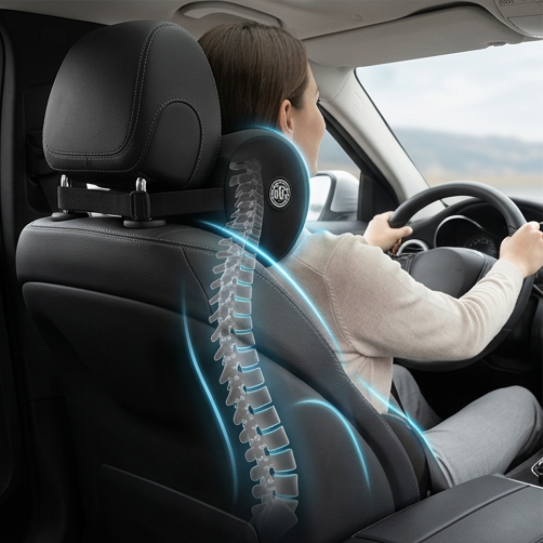 Memory Foam Car Cushion Set | Lumbar & Neck Support