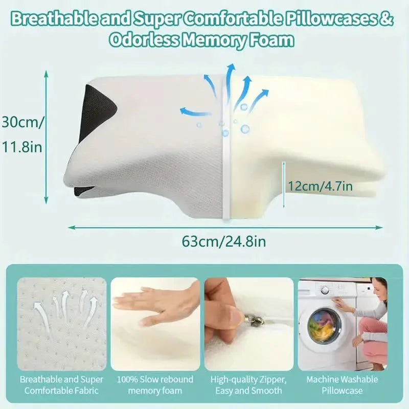 Memory Foam Cervical Pillow | Contoured Neck Support Shape