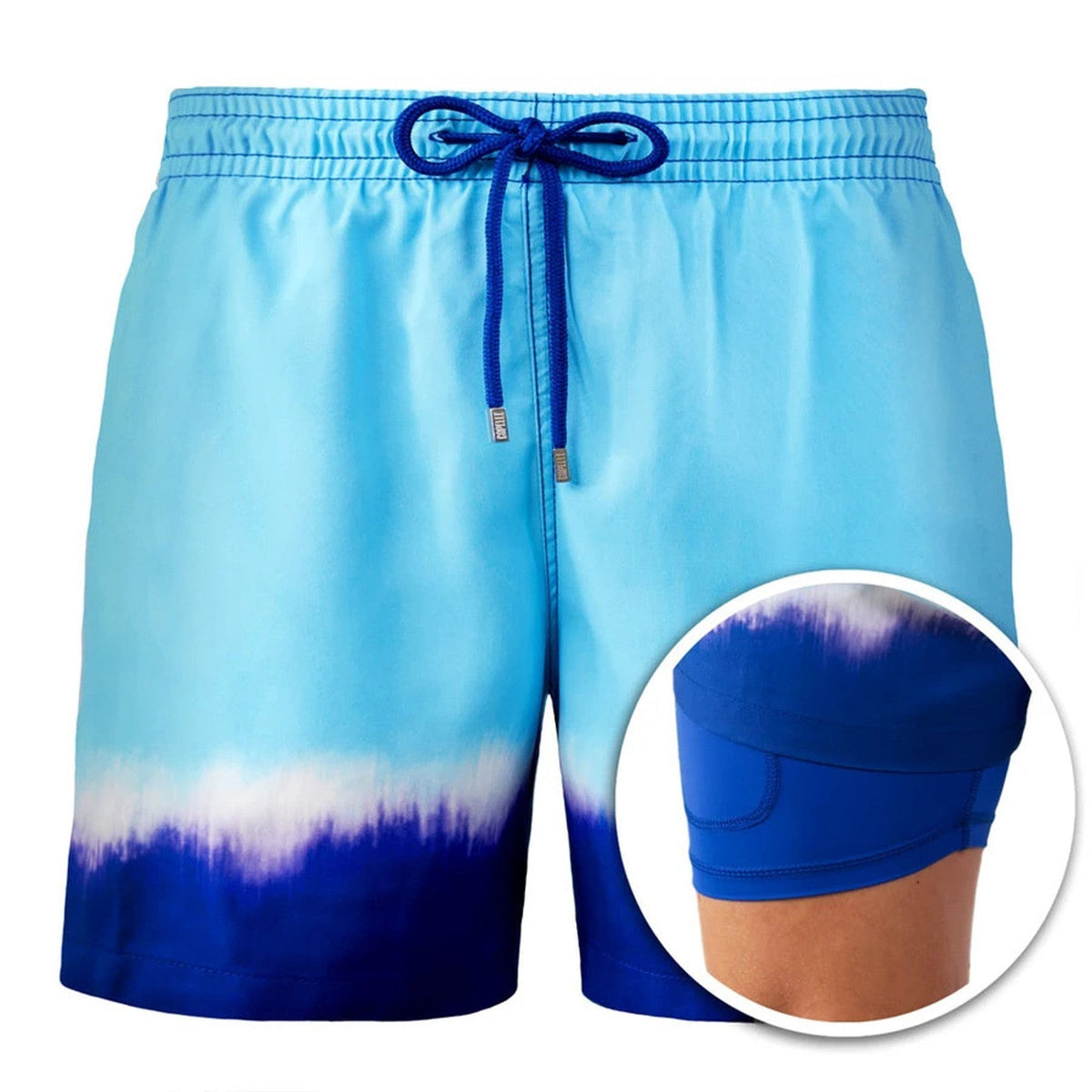 Men's Swim Shorts - Quick Dry Double Layer Design - Quick-Dry - Double Layer - Adjustable