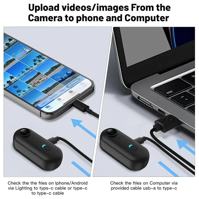 Mini 4K Action Camera | Magnetic Mount, Clip Kit