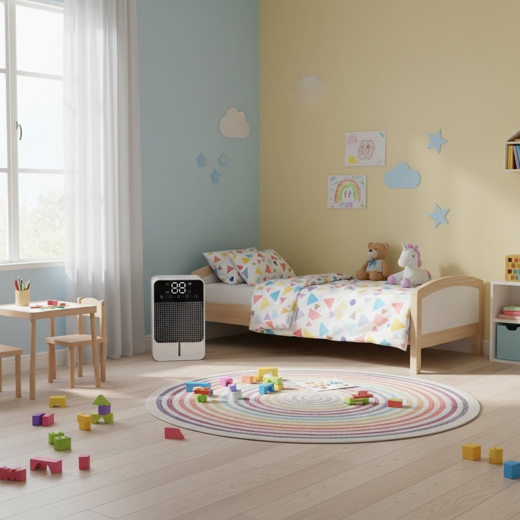 Mini Dehumidifier for Bedroom, Basement & Crawl Space | 1500ml Tank, LED Touch Panel | Drain Hose Compatible, 25W