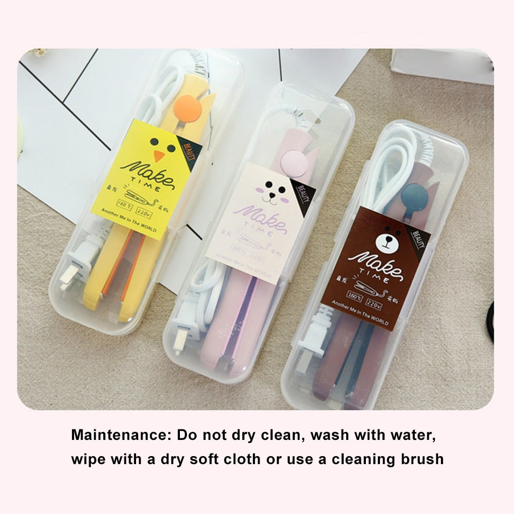 Mini Hair Straightener Ceramic Plates Compact Travel with Auto Shut-Off
