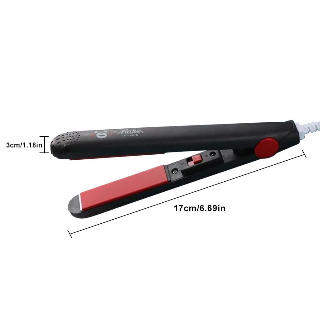 Mini Hair Straightener Ceramic Plates Compact Travel with Auto Shut-Off