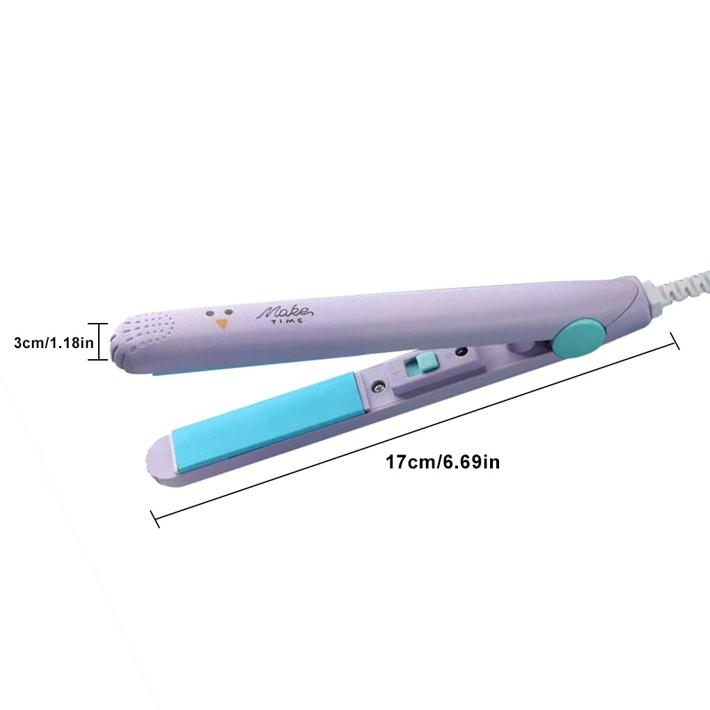 Mini Hair Straightener Ceramic Plates Compact Travel with Auto Shut-Off