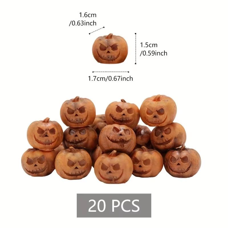 Mini Resin Pumpkins Set of 20 | Fall & Halloween Decor for Tables, Shelves & Wreaths | Reusable Resin Accent Pieces